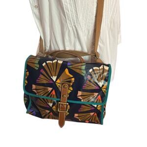 Fossil Key-Per Colored Pencil Shaving Print Crossbody Bag Keeper Keyper Colorful